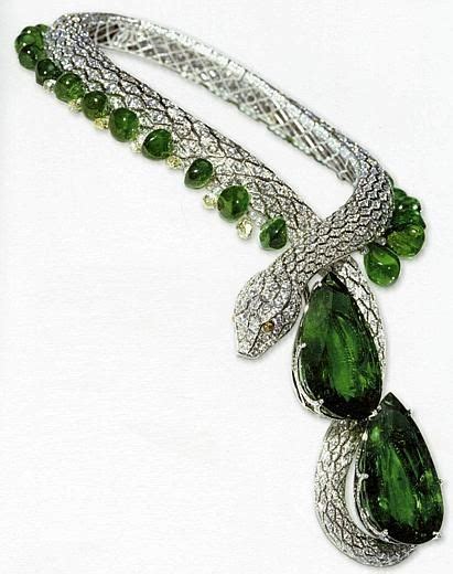 snake necklace emerald stone.